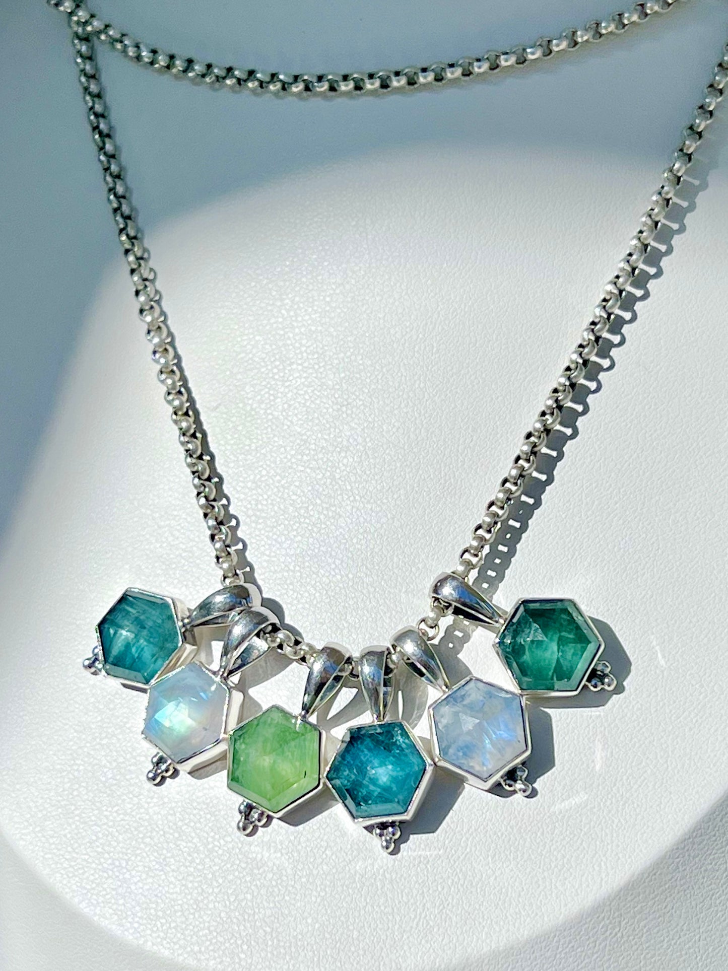 ‘Harmonia’ Hexagon Ocean Kyanite Pendent OK2