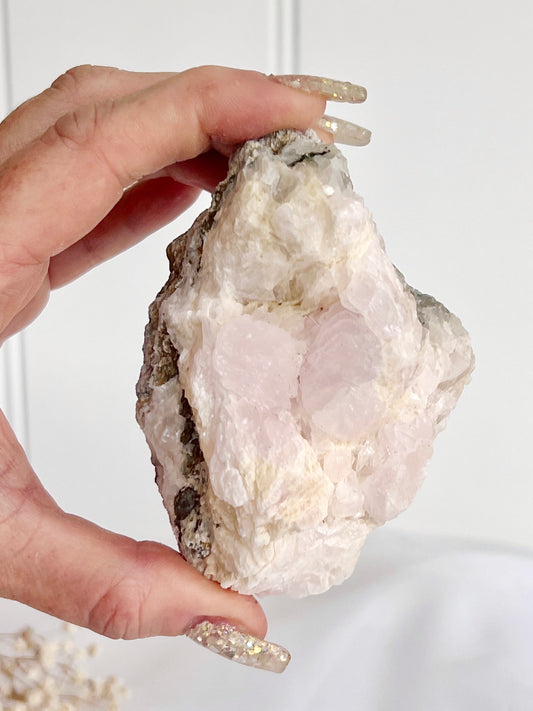 ‘Celestial Rose’ UV Reactive Pink Calcite Bearing Manganese Cluster BC7