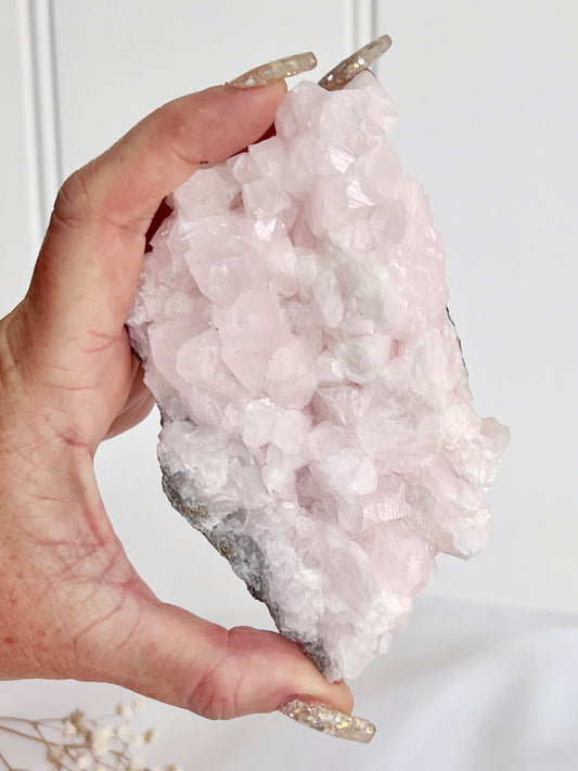 ‘Celestial Rose’ UV Reactive Pink Calcite Bearing Manganese Cluster BC11