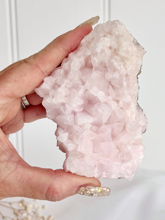 ‘Celestial Rose’ UV Reactive Pink Calcite Bearing Manganese Cluster BC5