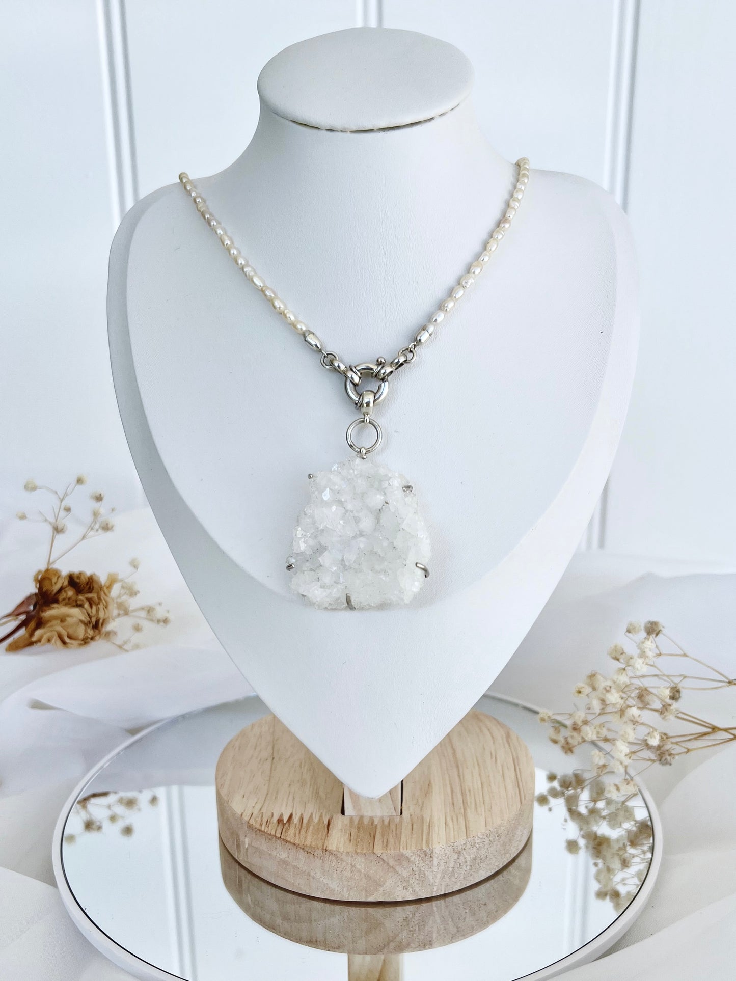 ‘Aniela’ Diamond Apophyllite Cluster Pendent APC2