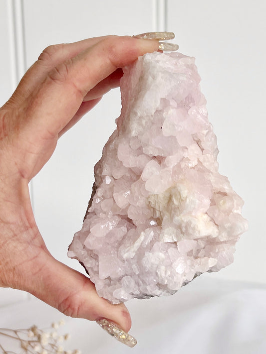 ‘Celestial Rose’ UV Reactive Pink Calcite Bearing Manganese Cluster BC10