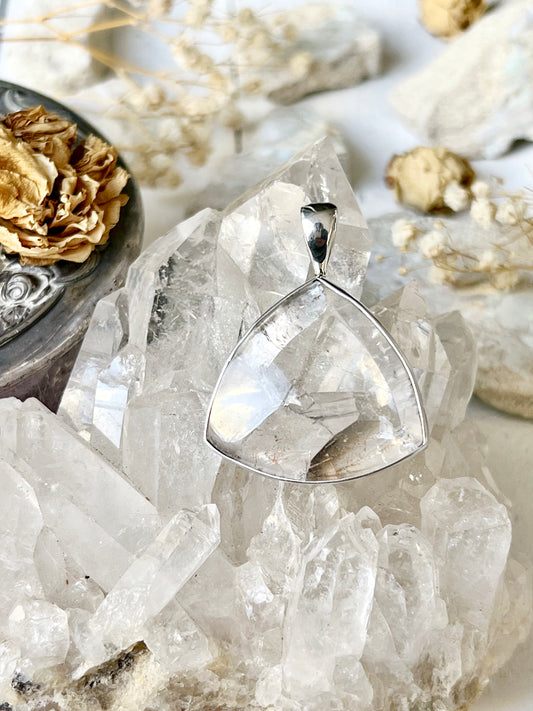 Clara’ Triangular Manifestation Quartz Pendent TMQ1