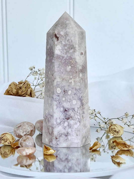 Flower Agate & Amethyst Tower FA8