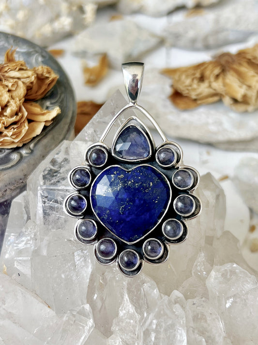 ‘Heart of Isis’ Lapis Lazuli & Iolite Talisman Pendent 925