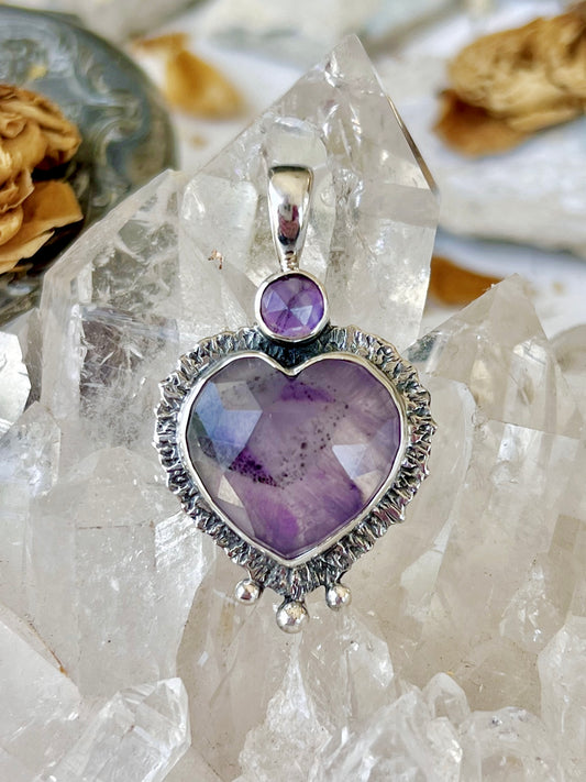 ‘The Oracle Crown’ Faceted Trapiche Amethyst Talisman Pendent 925