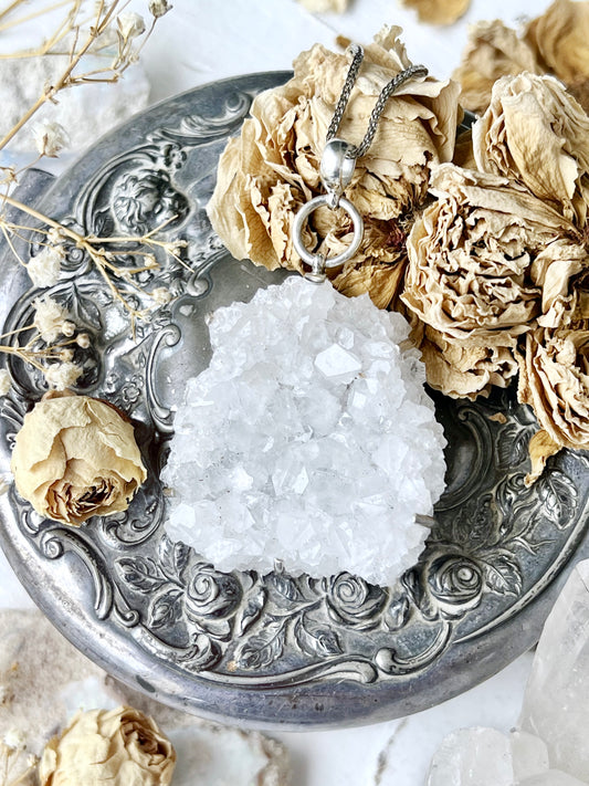 ‘Aniela’ Diamond Apophyllite Cluster Pendent APC2