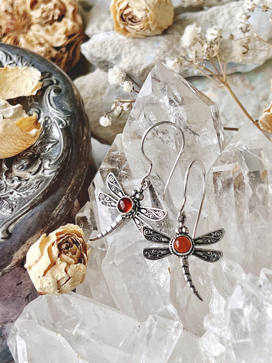 Baltic Amber Dragonfly Earrings AD1