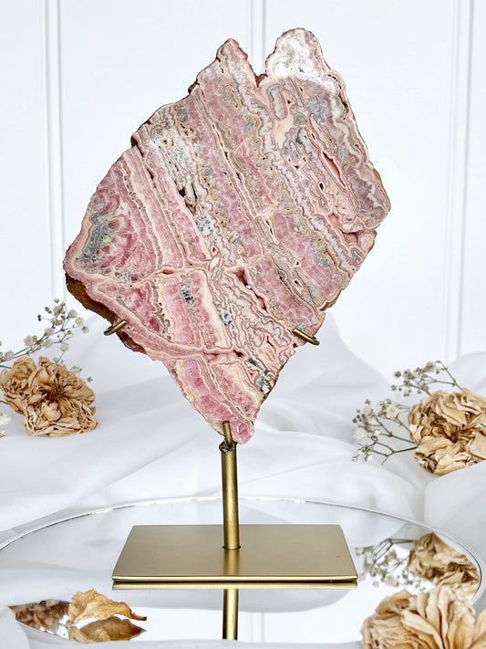 Rhodochrosite Slab On Stand 4001
