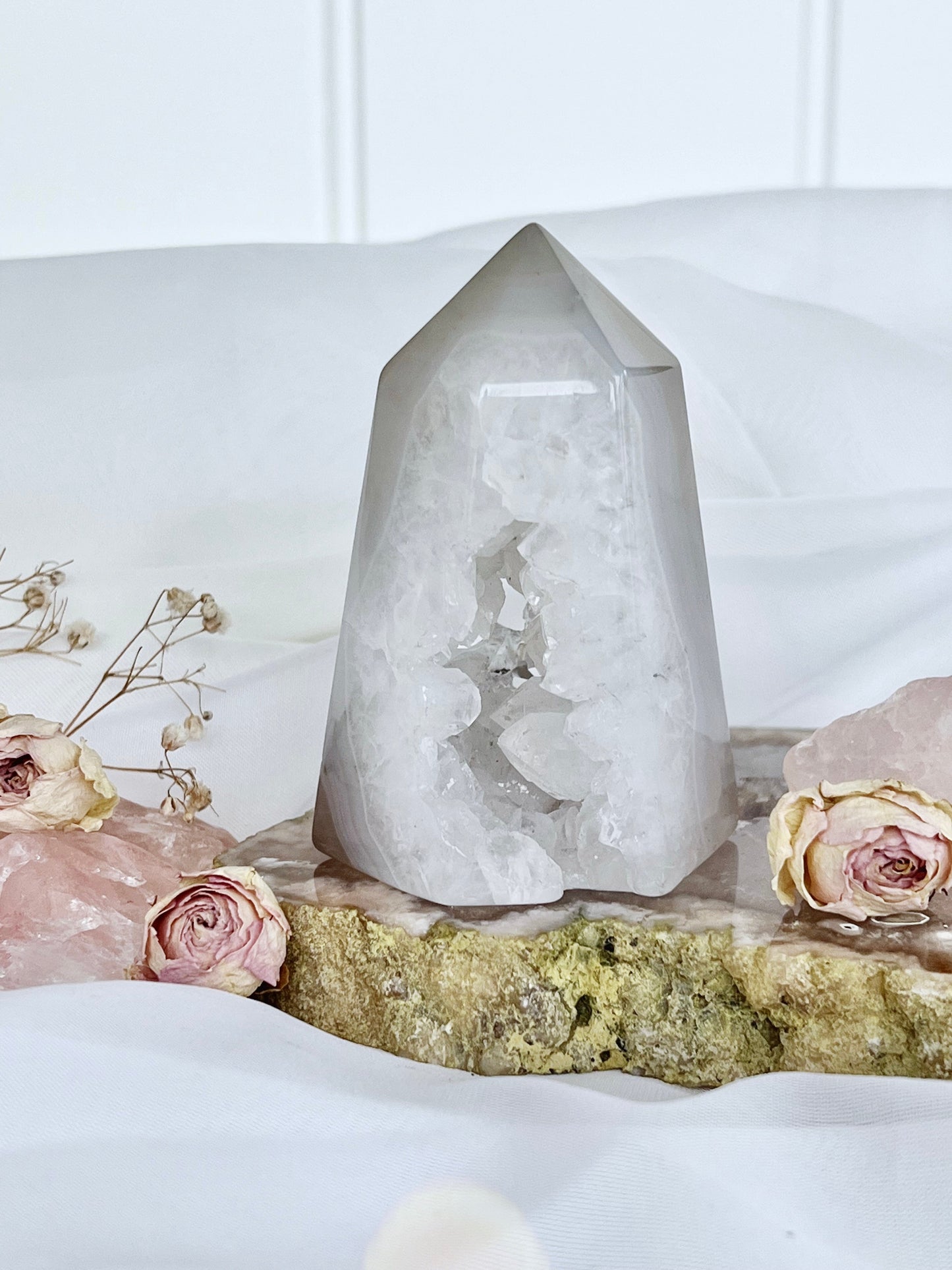 Agate Tower with Druzy Geode 4369