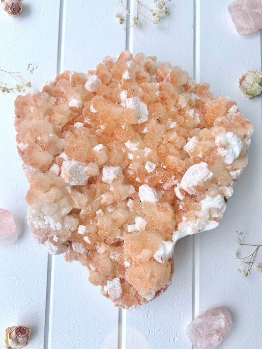 Red Orange Sugar Kissed Sunset Stilbite Cluster
4399