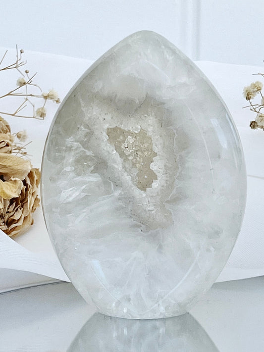 Agate Druzy Geode Flame 4714