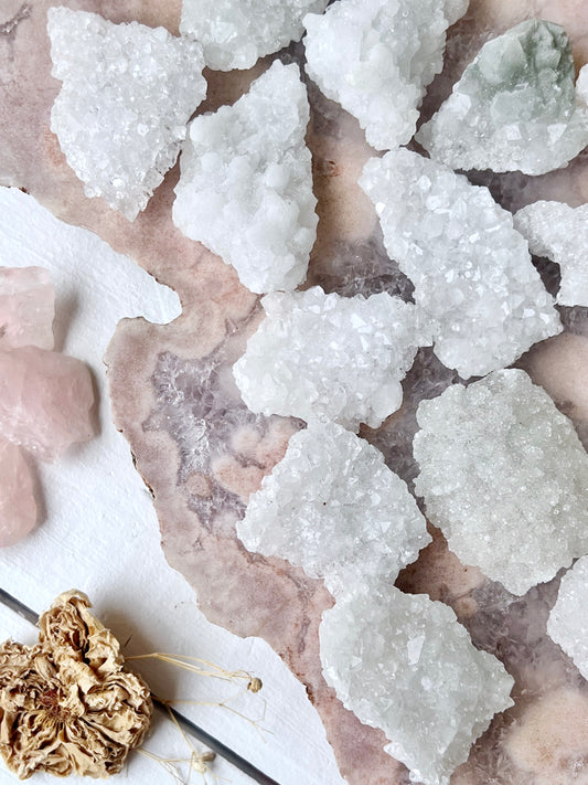 ‘Light Of The Angels’ Diamond Apophyllite Crust Minis