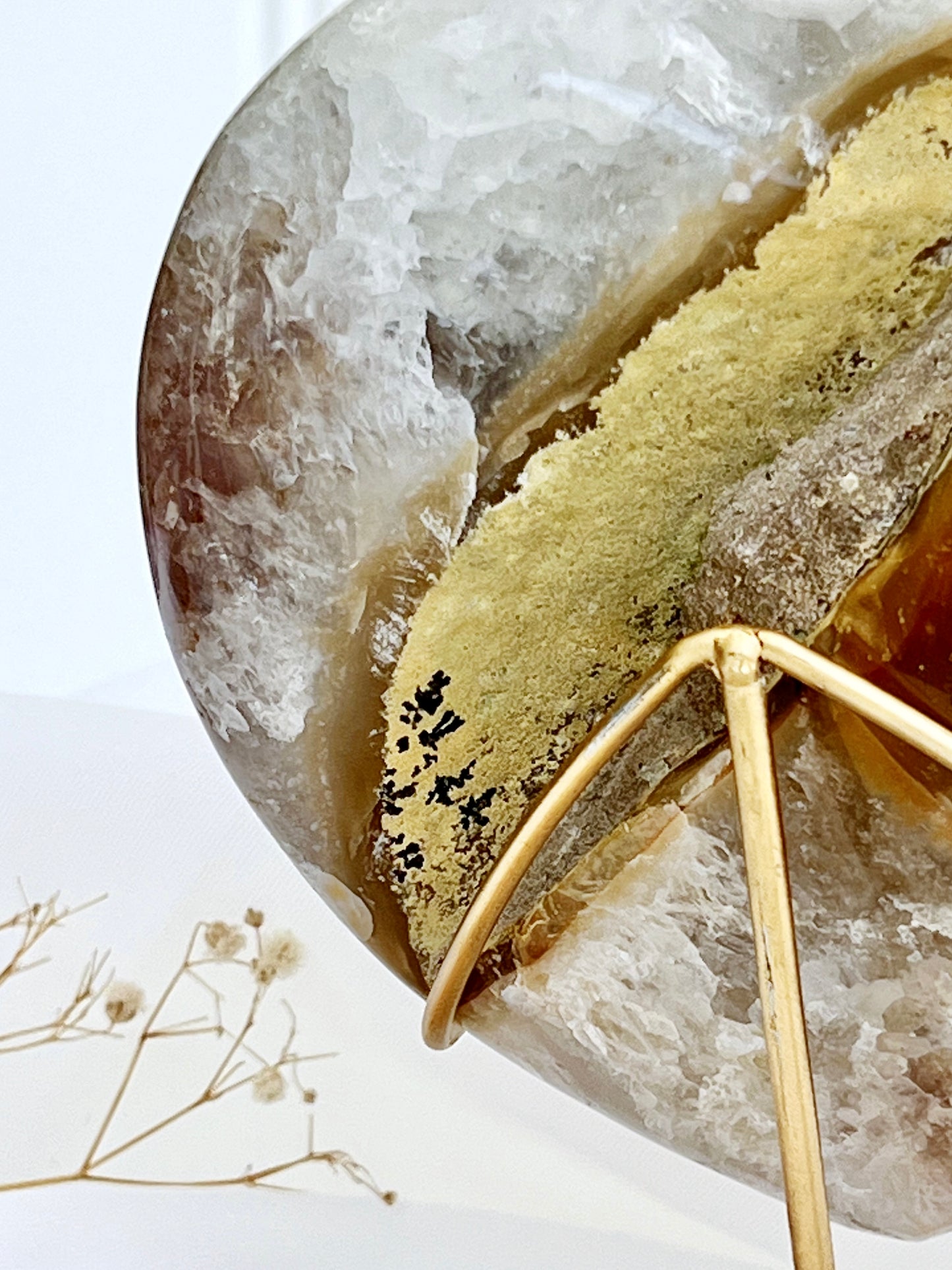 Amethyst & Agate Heart on Stand with Dendritic 4631