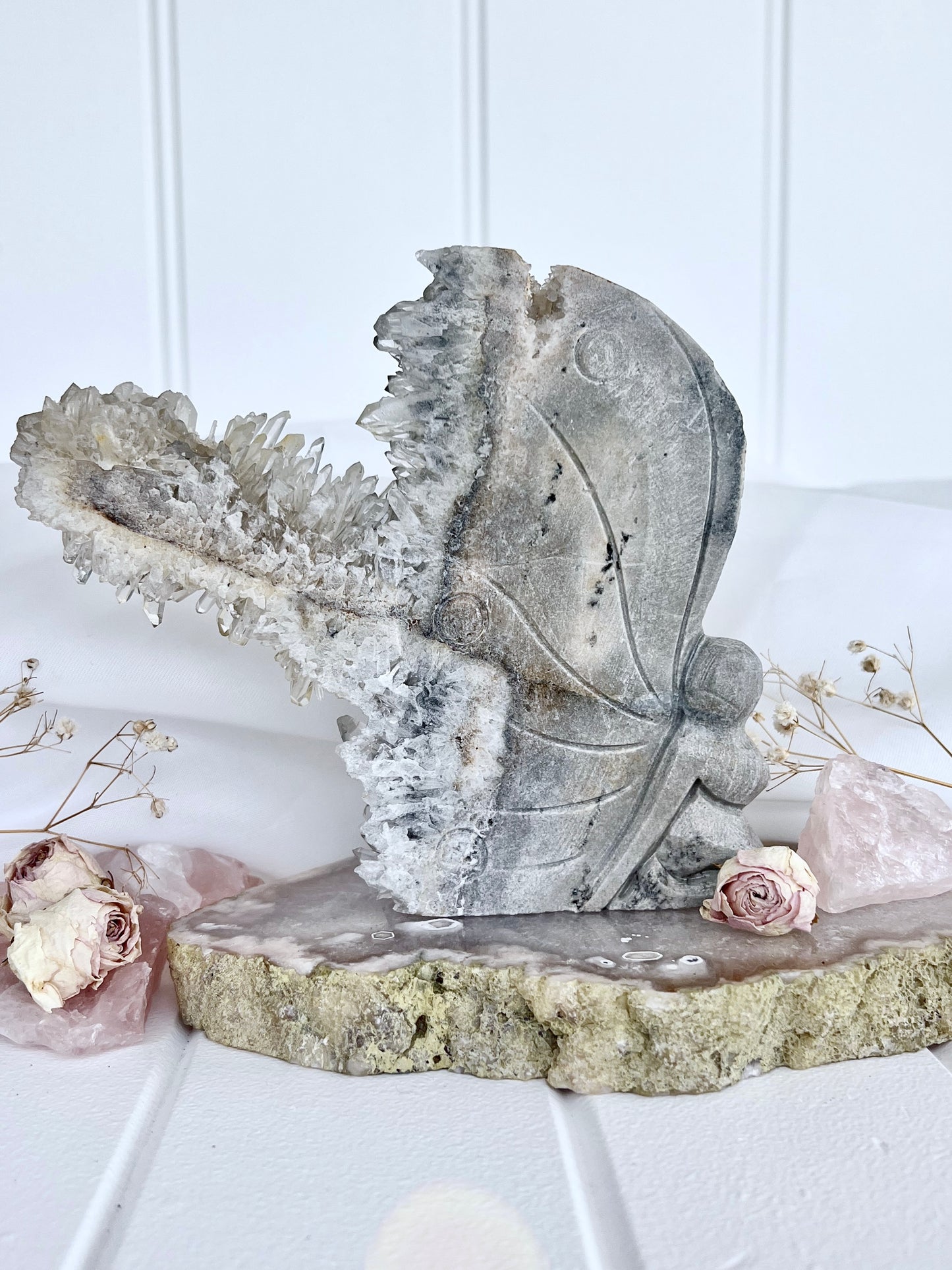 Quartz Cluster Fairy Carving 4377