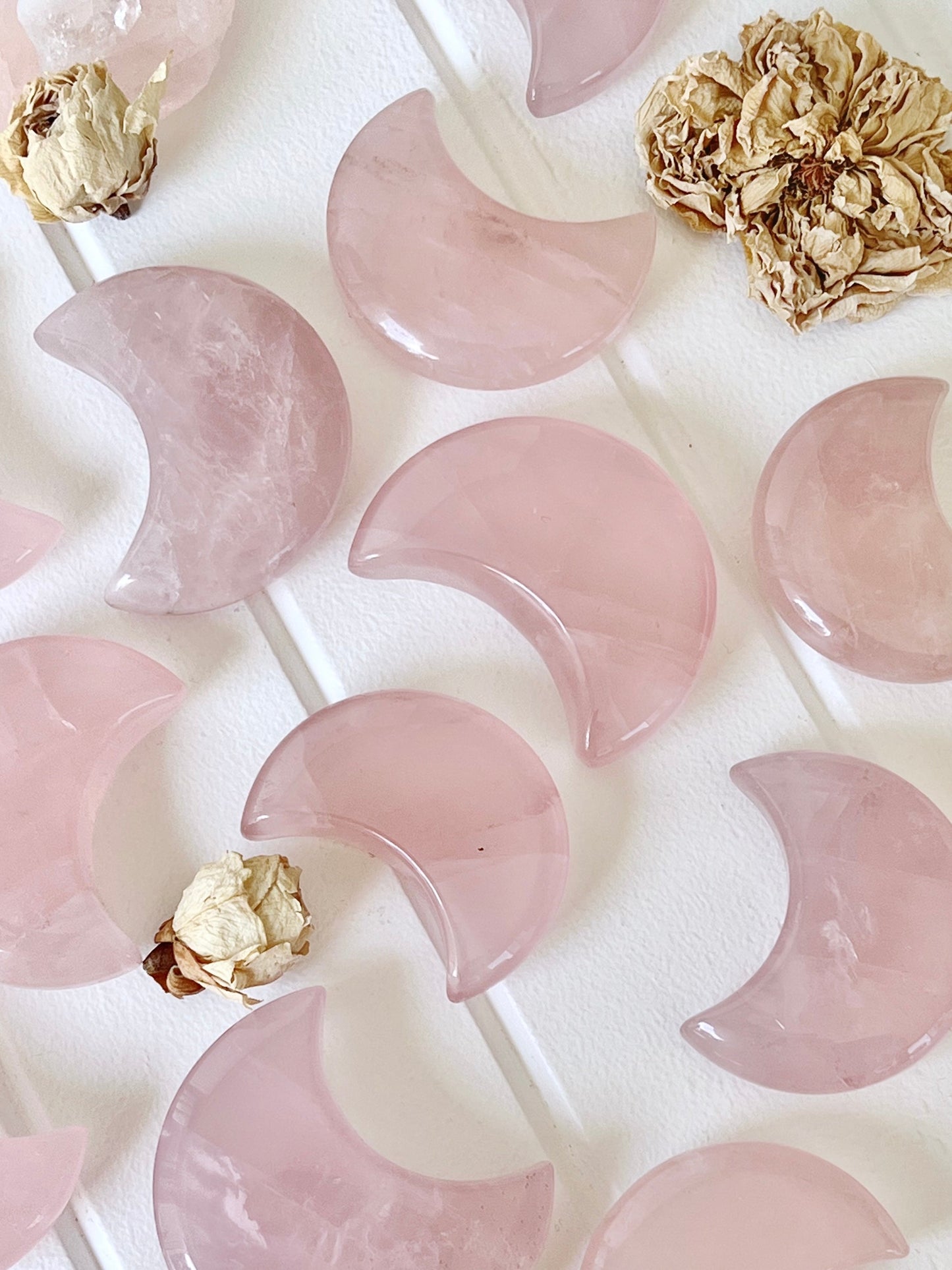 Gemmy Rose Quartz Moons