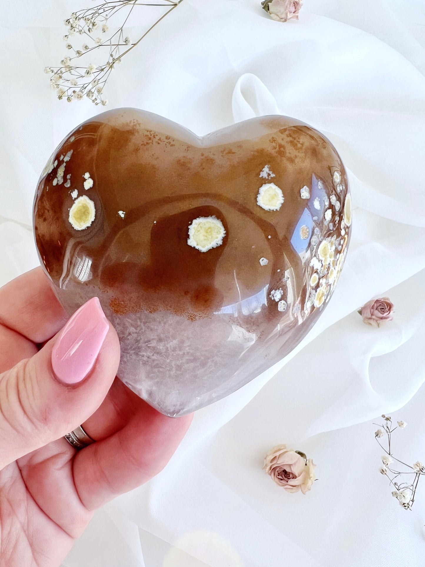 Amethyst Sugar Druzy Agate Geode Puffy Heart 4175