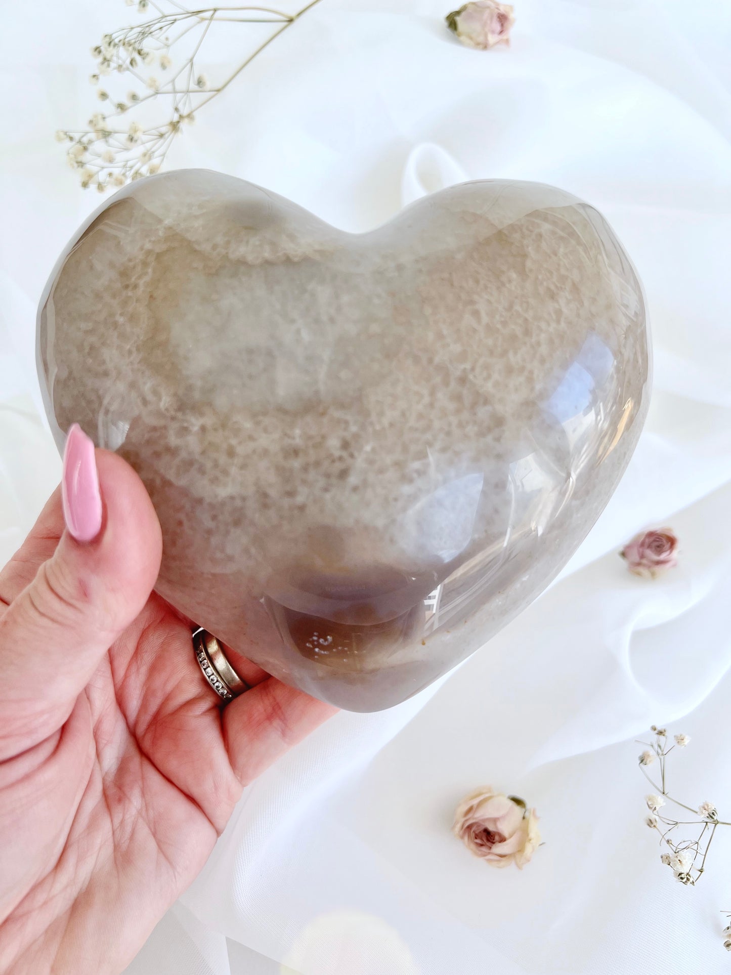 1kg Pink Amethyst & Agate Geode Puffy Heart 4169