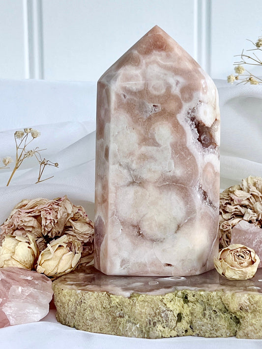 Brazilian Orbical Flower Pink Amethyst Druzy Tabular Point 3111