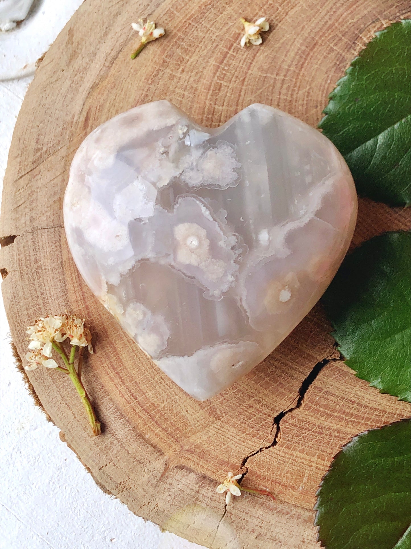 Flower Agate Heart