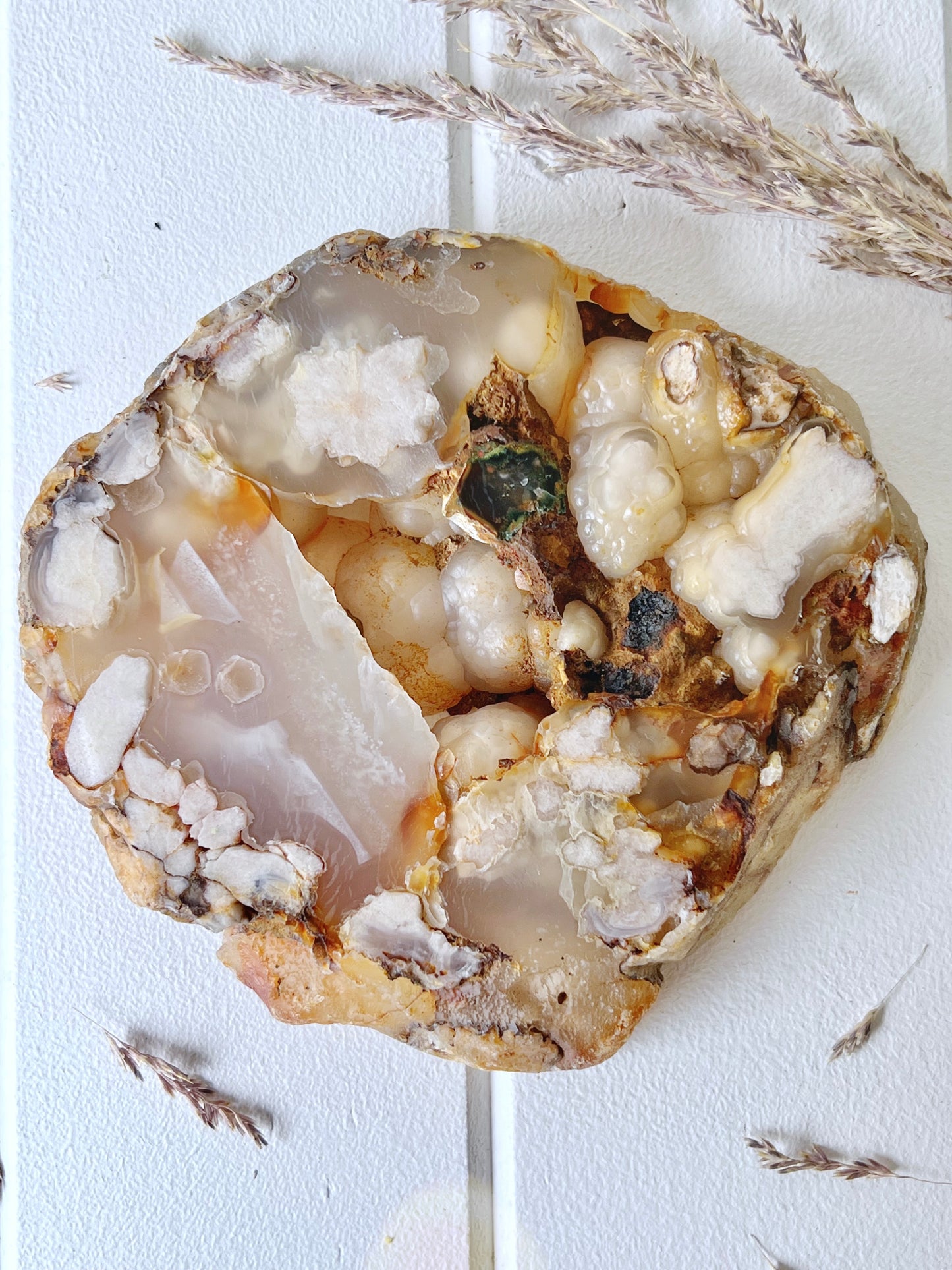 Flower Agate Druzy Slab