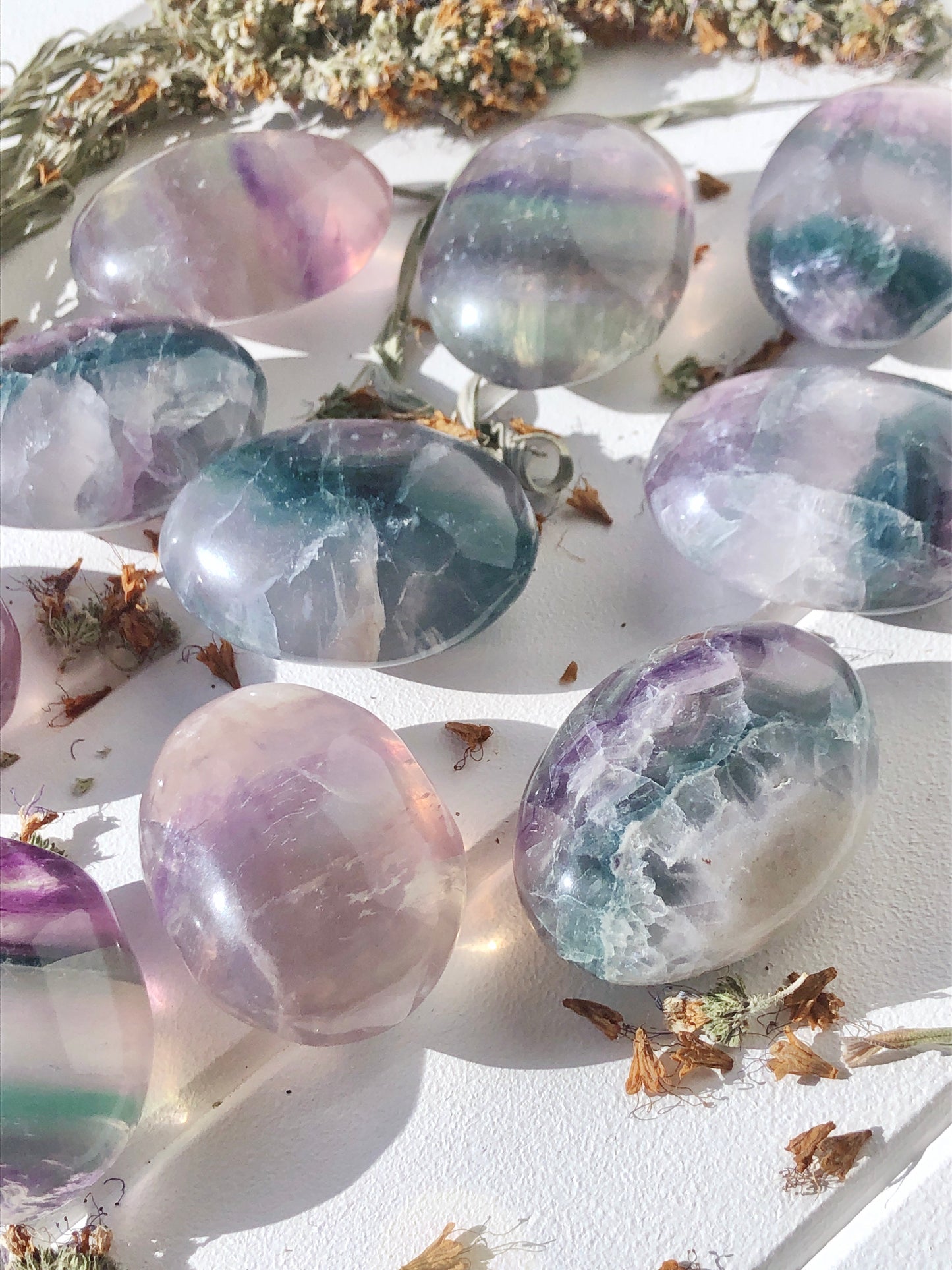 Rainbow Fluorite Palm Stones 1489