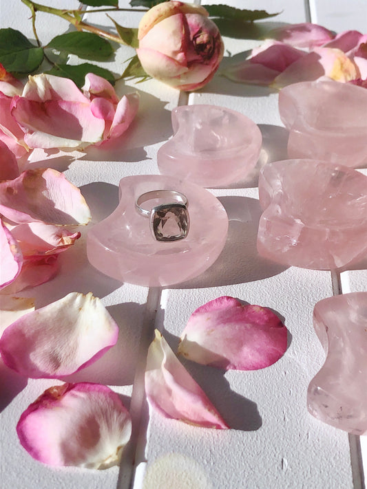 Mini Rose Quartz Moon Bowls