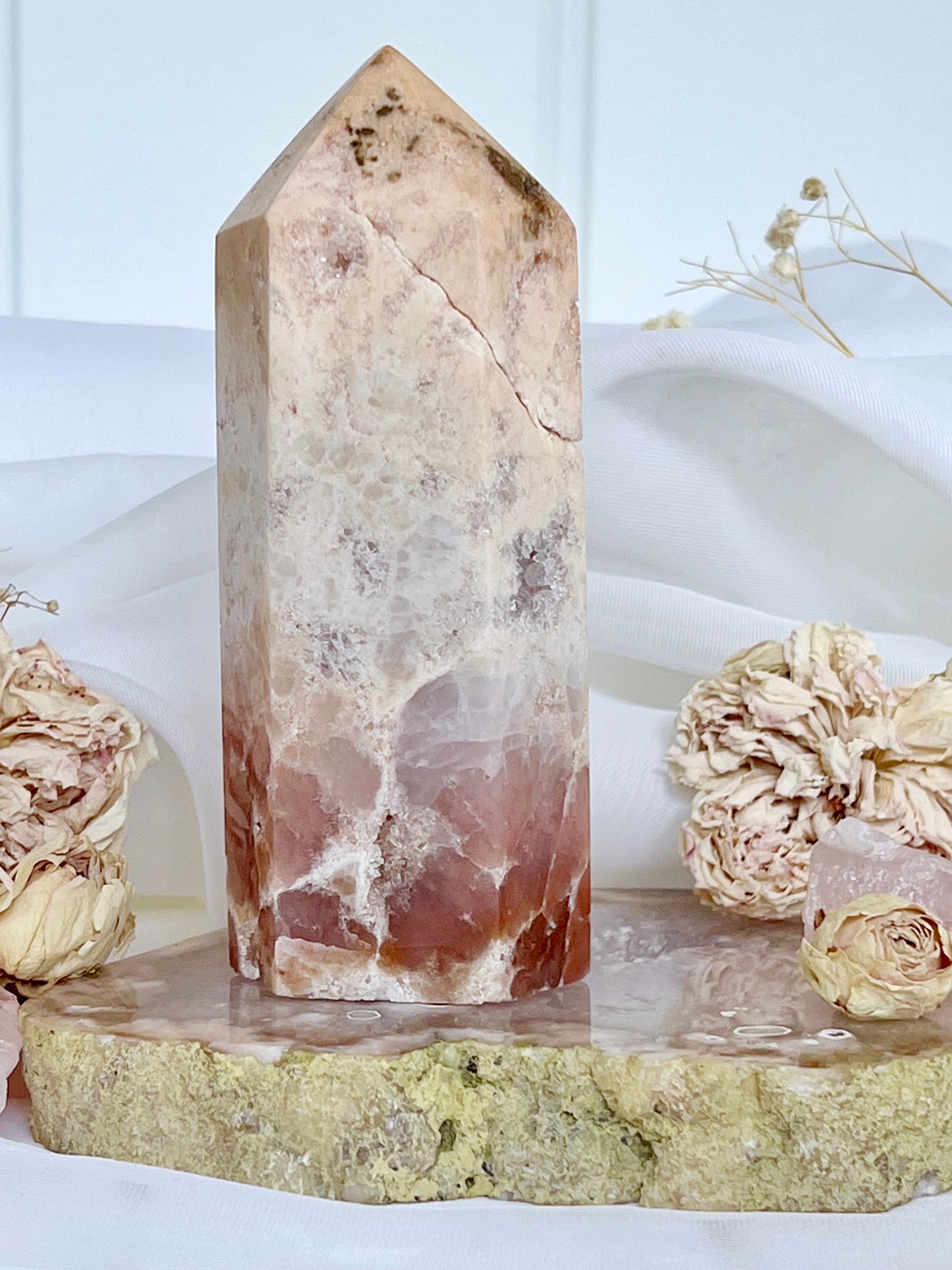 Encrusted Brazilian Pink Amethyst Generator Point