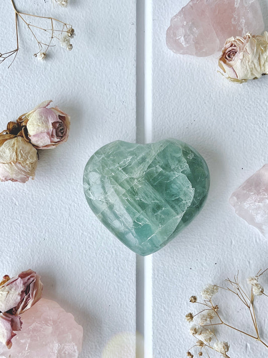Polished Natural Aquamarine Beryl Heart 4393