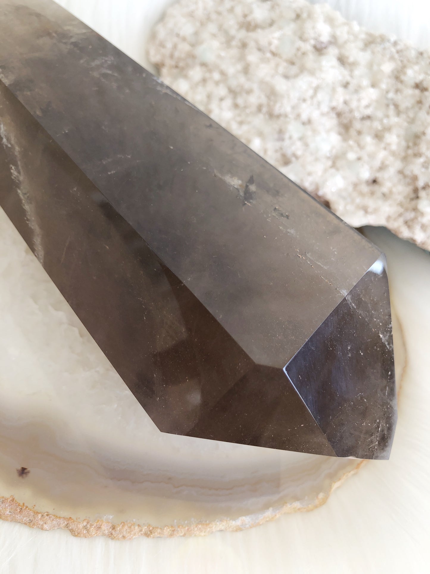 Enhydro Smoky Quartz Double Terminated DT Point