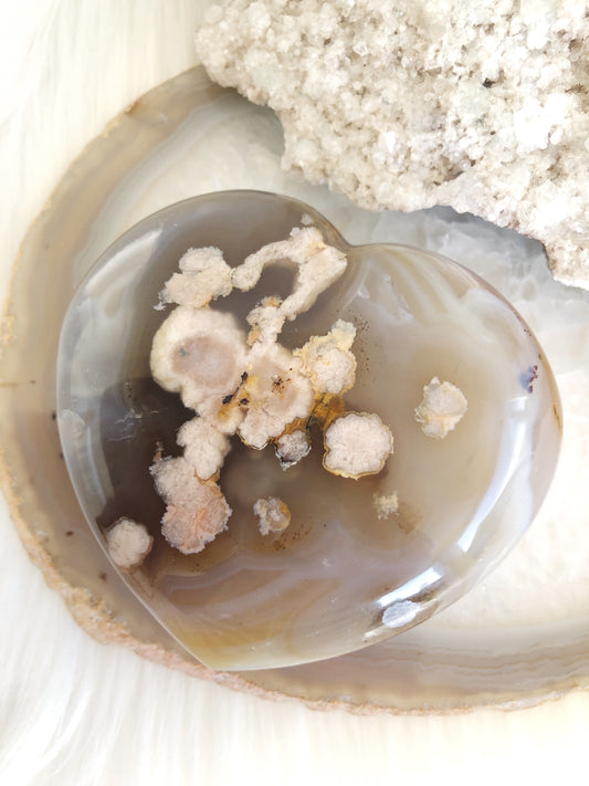 Flower Agate Heart