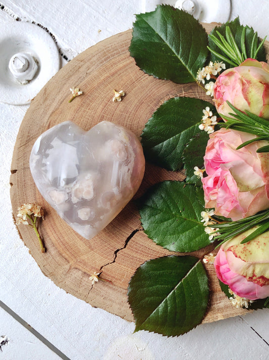 Flower Agate Heart