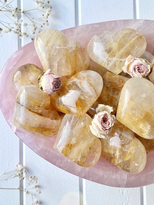 ‘Aurelia Solis’ Golden Healer Quartz Puffy Heart