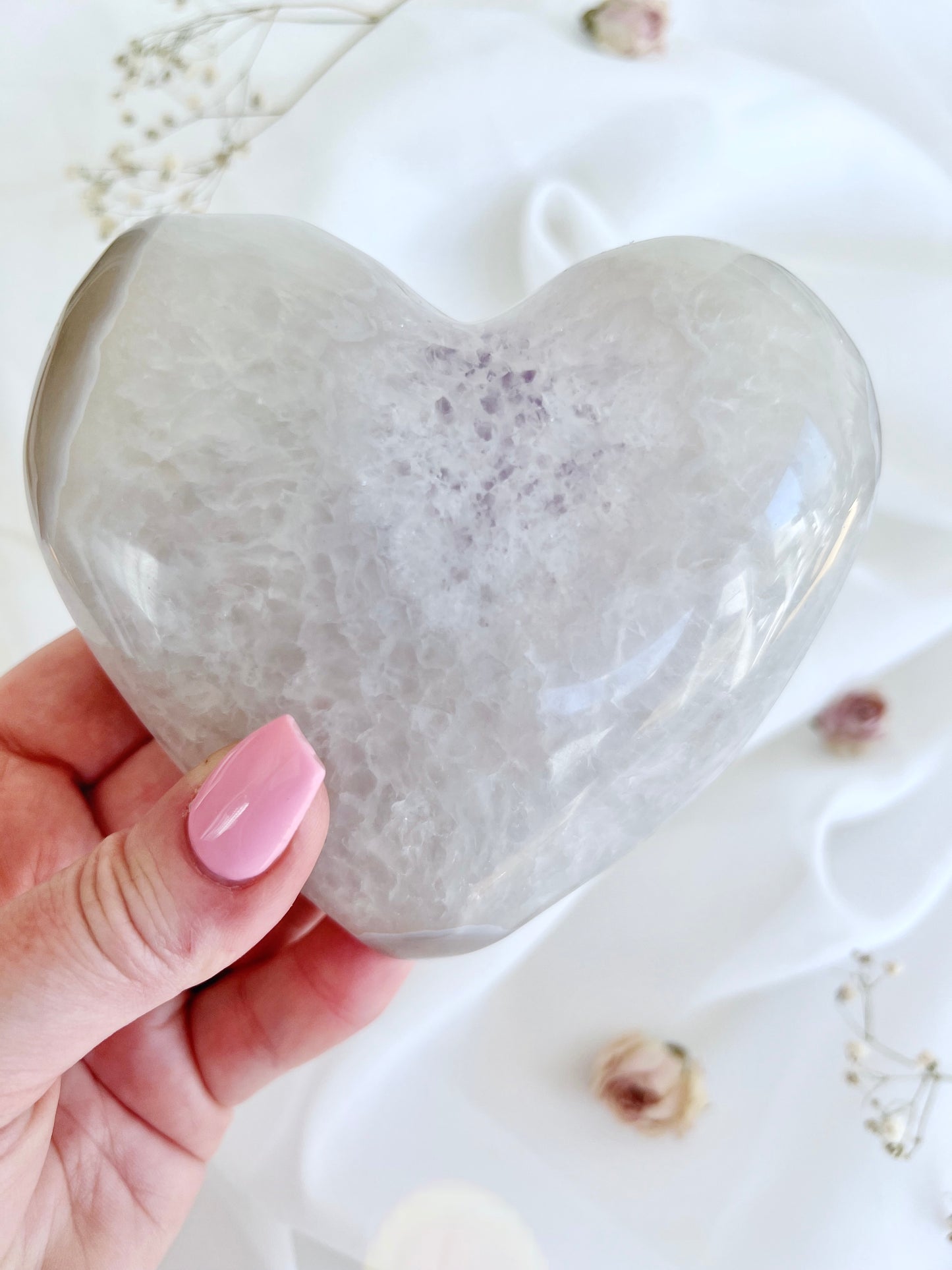 Phantom Amethyst Agate Geode Puffy Heart 4172