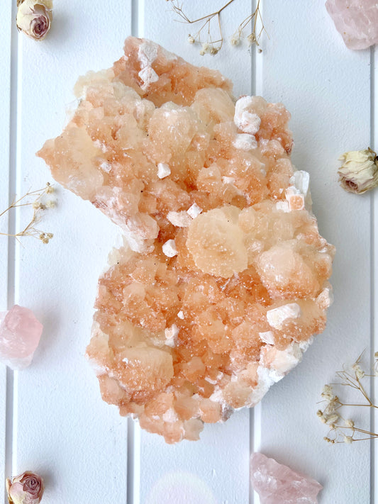 Red Orange Sugar Kissed Sunset Stilbite Cluster
4401