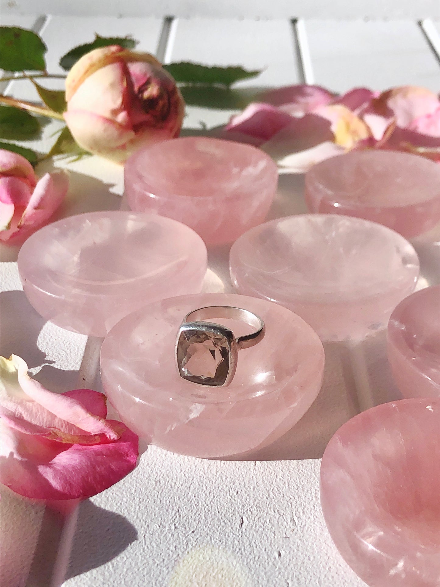 Mini Rose Quartz Round Bowls