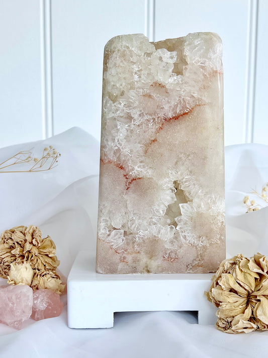 Pink Amethyst Geode Lamp