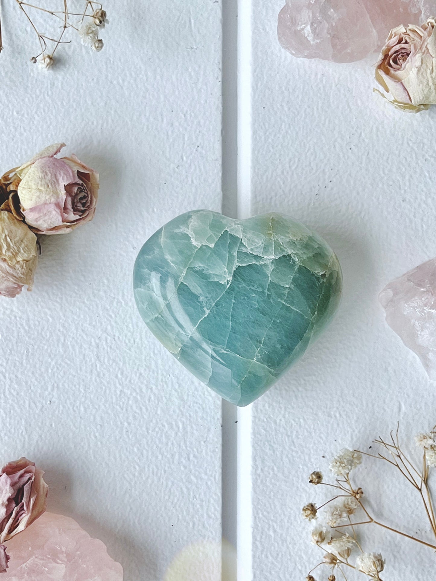 Polished Aquamarine Beryl Heart 4396