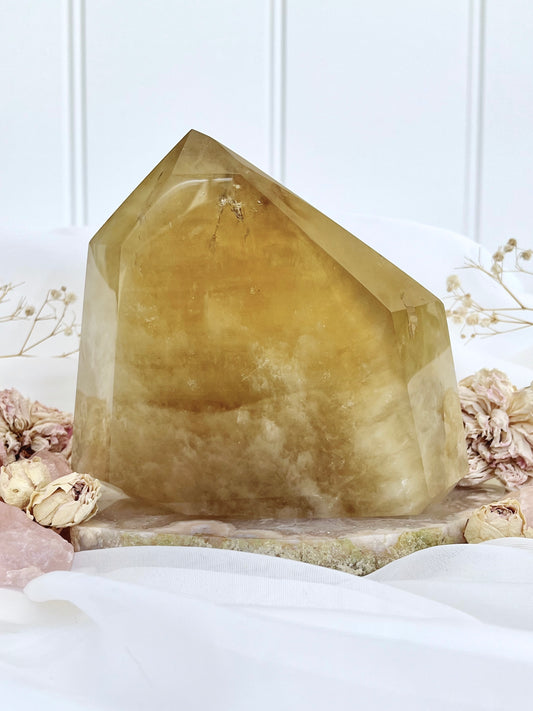 1.3kg Self Healed Rich Madagascan Citrine Tabular Point with Phantoms