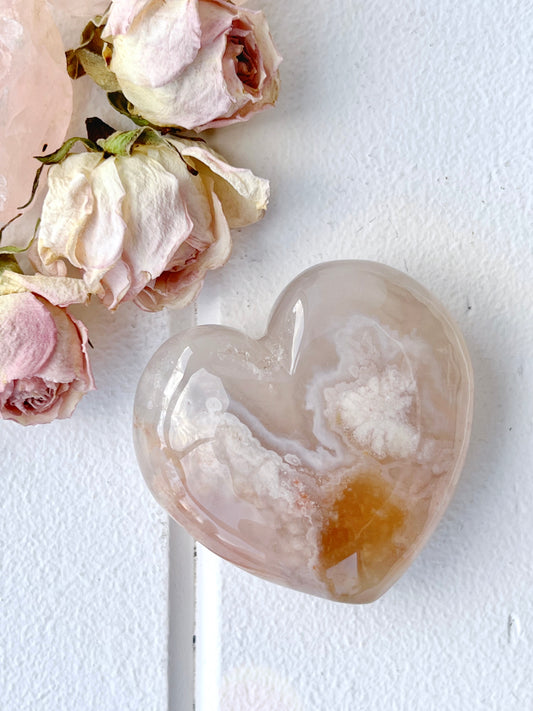 Flower Agate Heart 4080