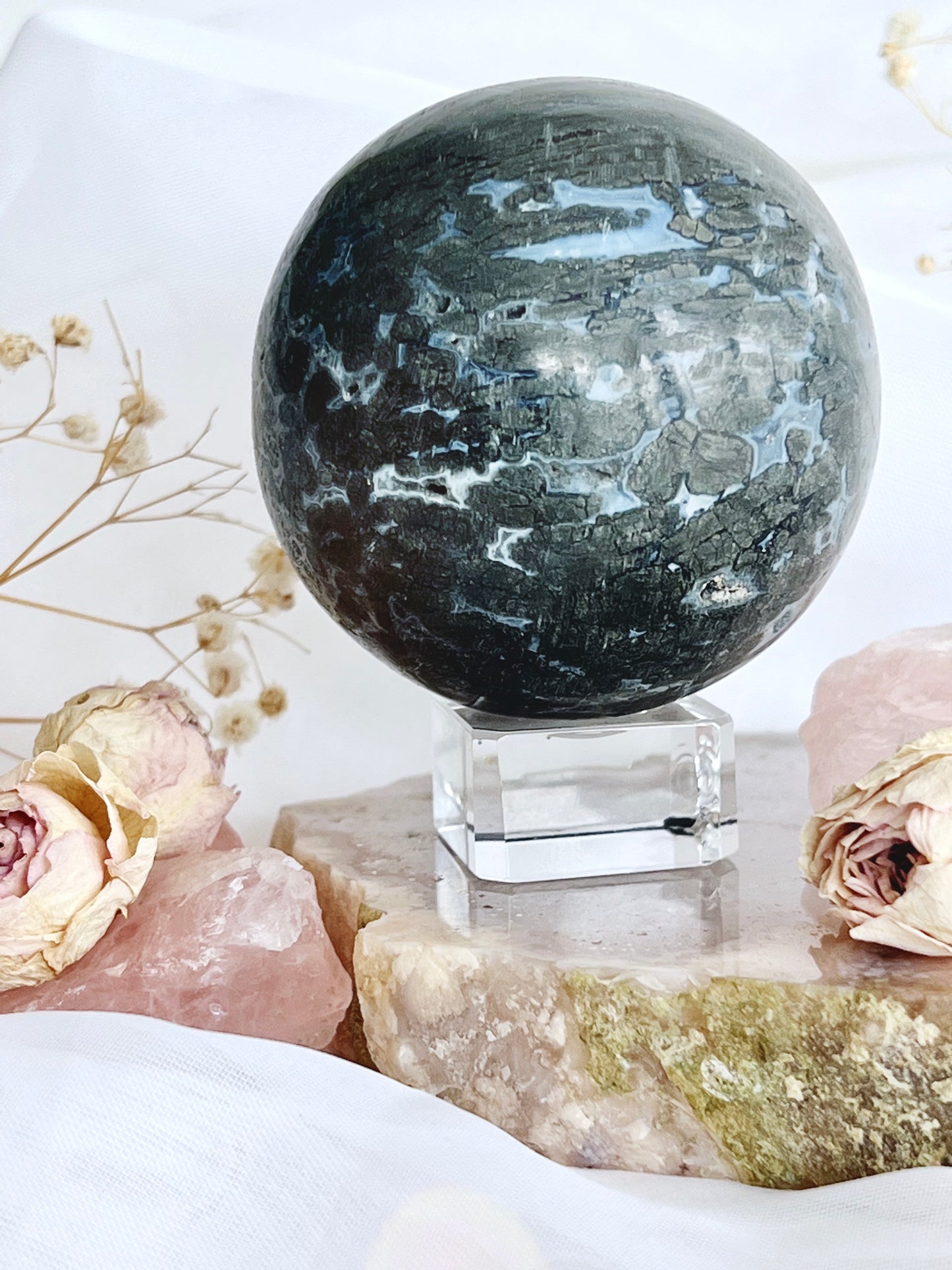 Marcasite in Agate Sphere 4430