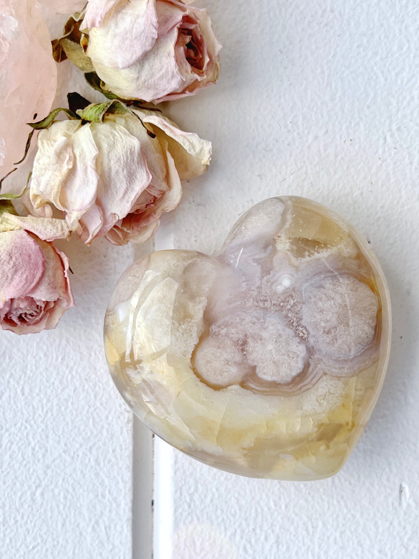 Flower Agate Heart 4084