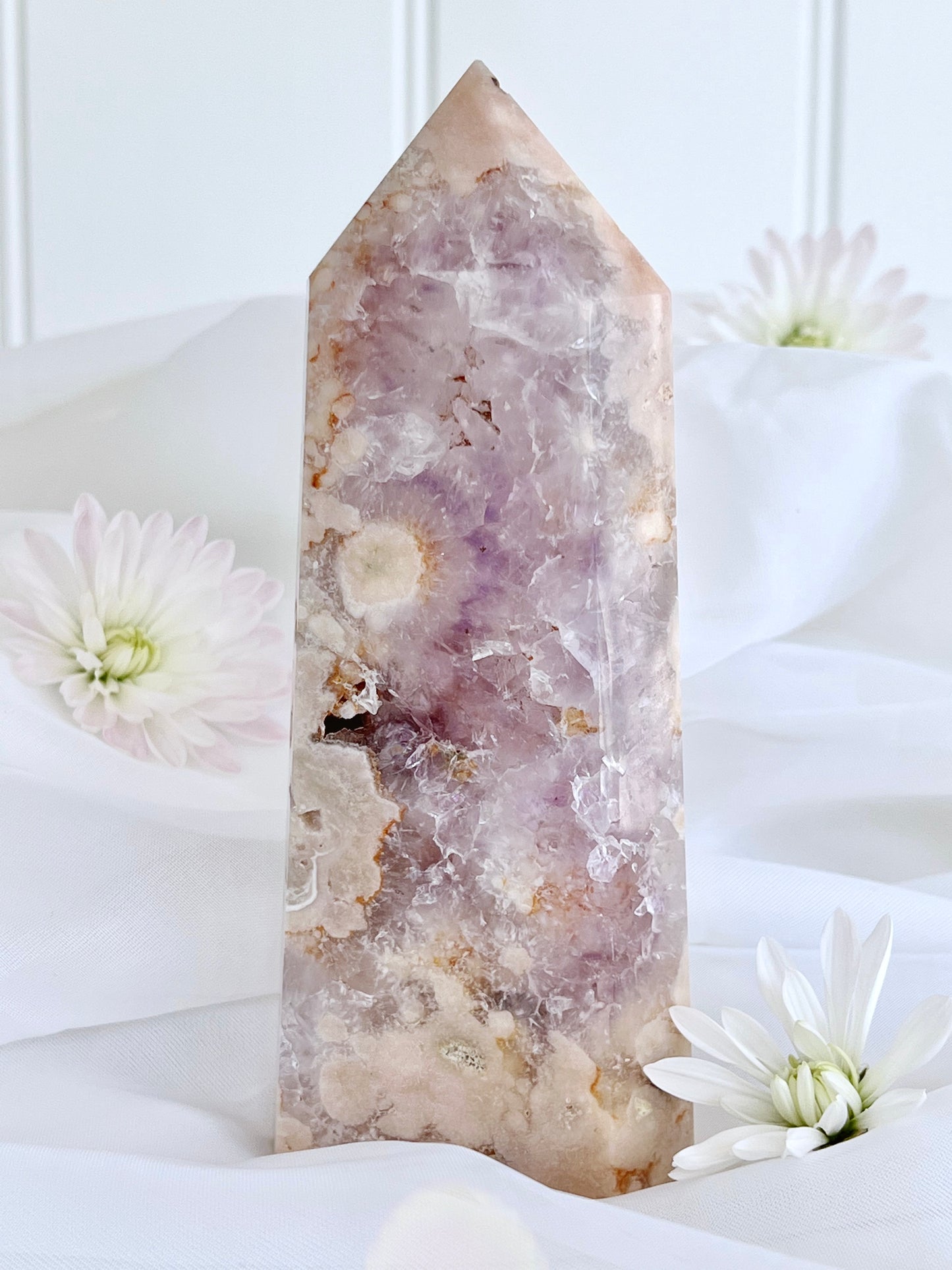 Amethyst Flower Agate Tabular Tower 3115