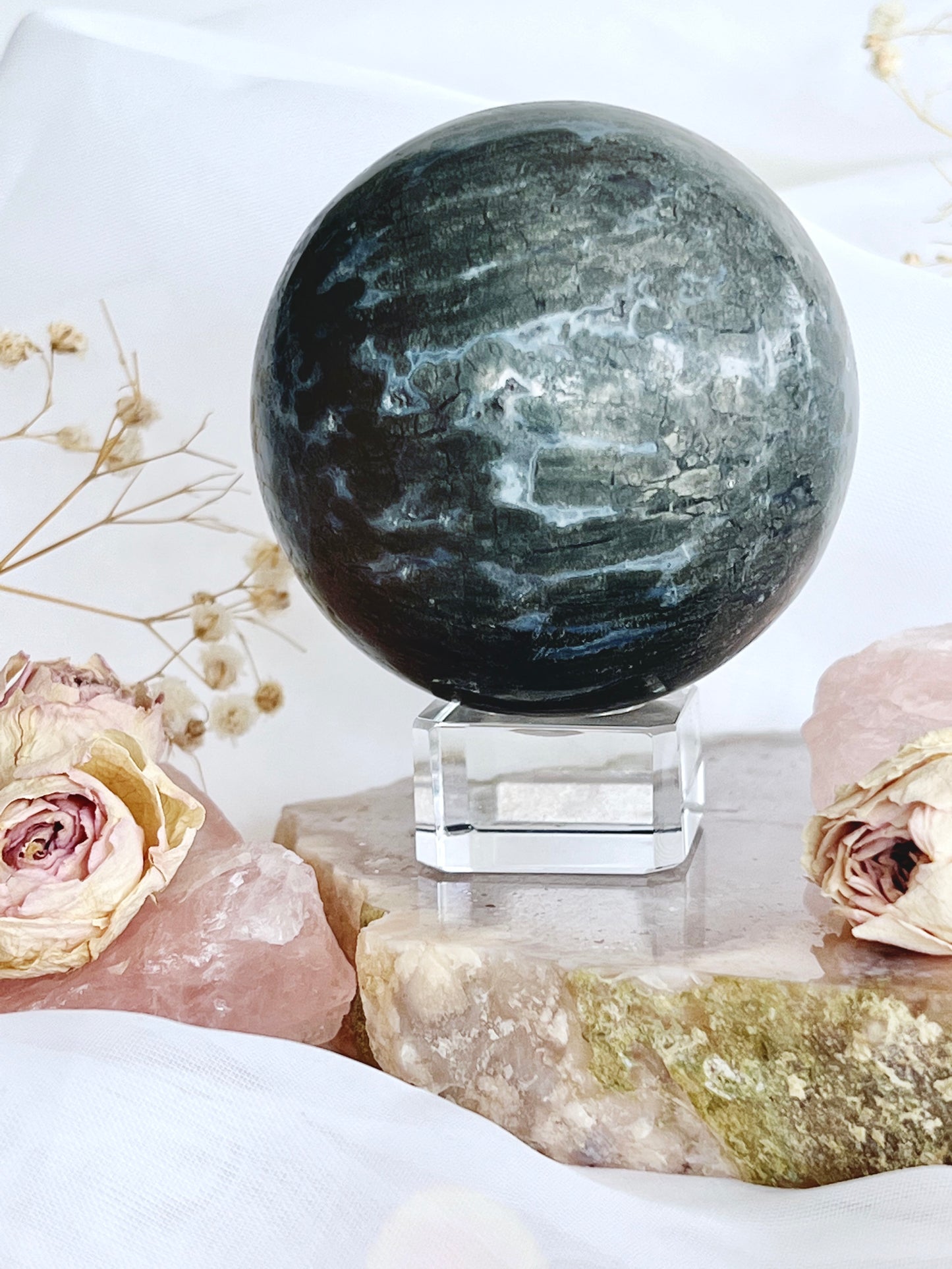 Marcasite in Agate Sphere 4429