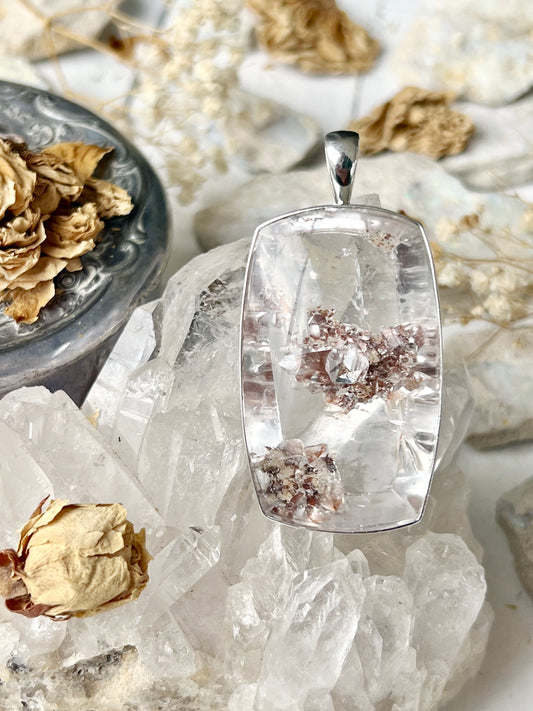 ‘Athena ‘ XL Garden Manifestation Quartz Pendent 925 MQGP1