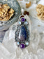 ‘Siren of the Cosmos’ Bloodshot Iolite & Sunstone with Amethyst & Moonstone Talisman Pendant 925