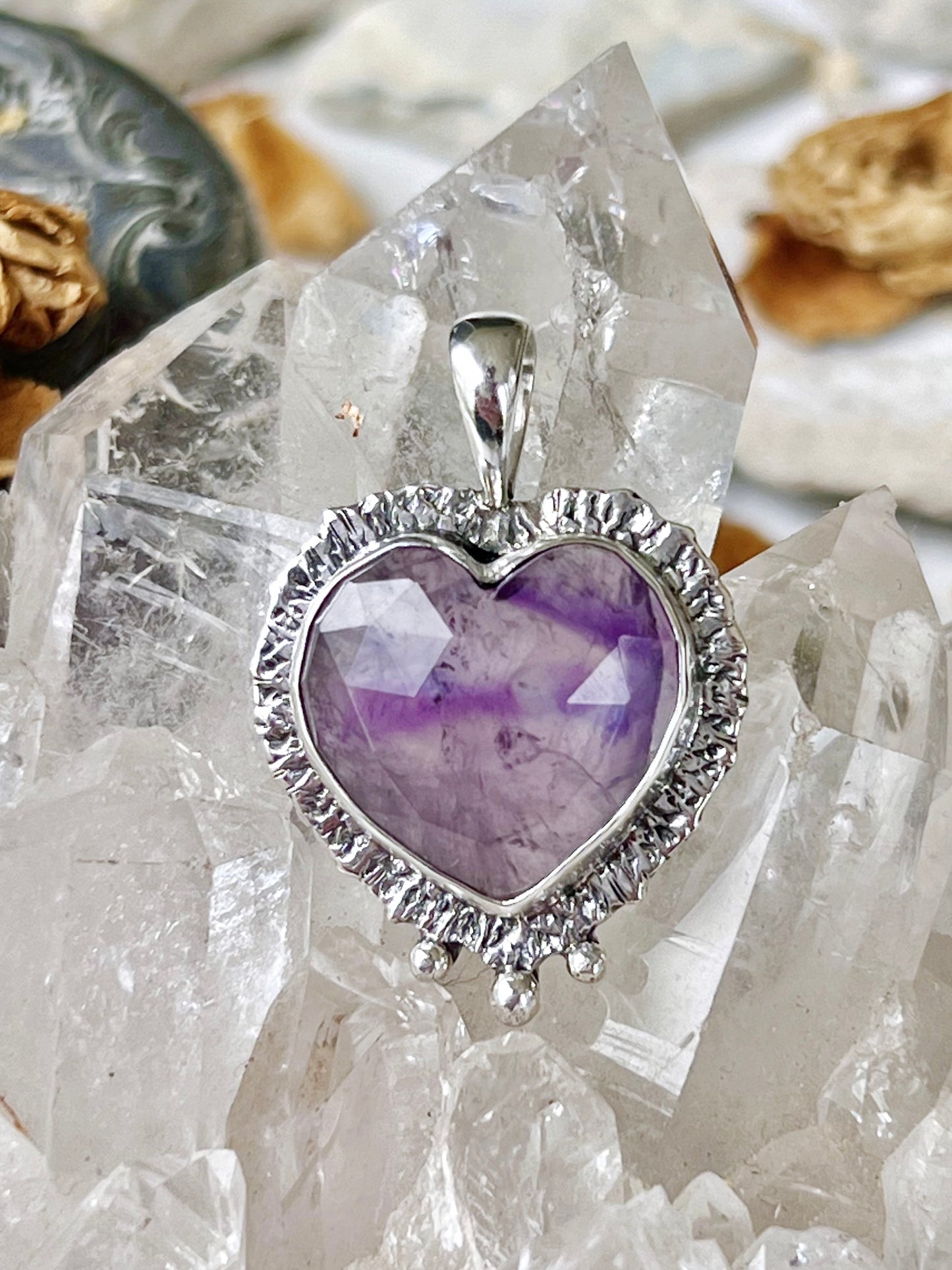 ‘The Oracle Heart’ Faceted Trapiche Amethyst Talisman Pendent 925