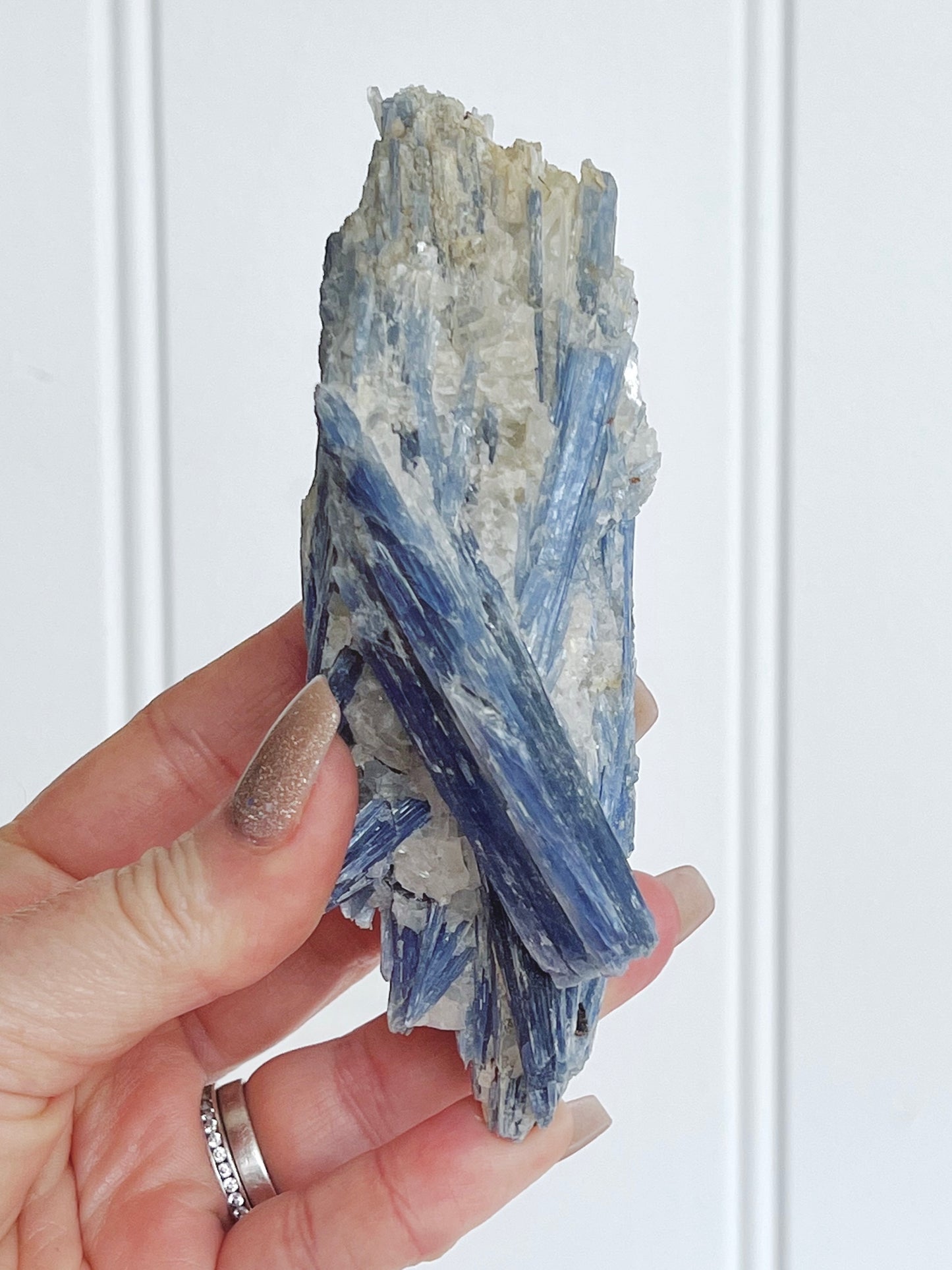 Blue Kyanite In Quartz With Garnet BKQ1