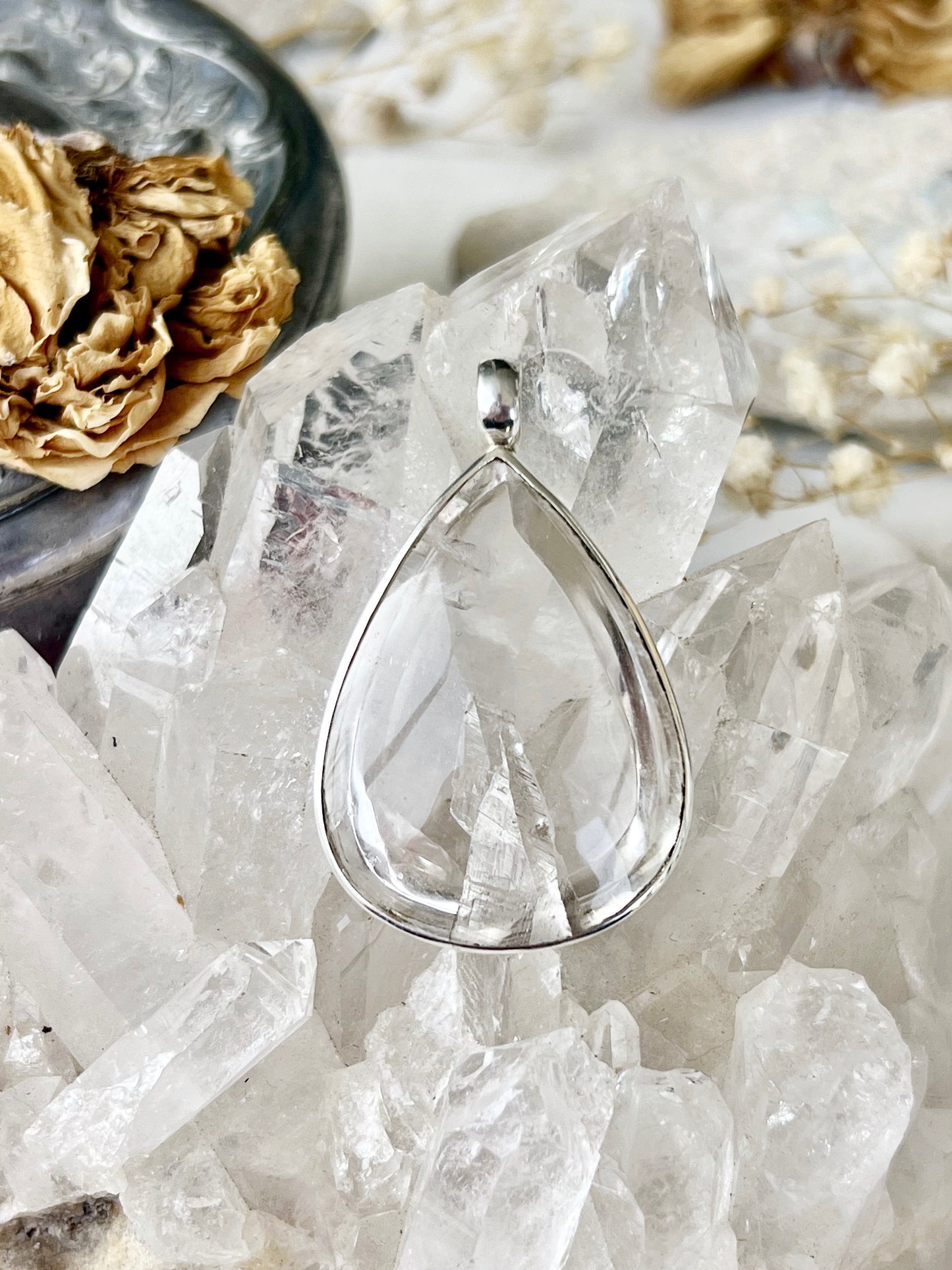 ‘Excalibur’ Manifestation Quartz Teardrop Pendent 925 MQT1