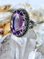 ‘The Twilight Crown of Amethyst’ Oval Rose de France Amethyst Ring 925
